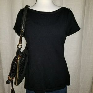 Gap Black Envelope Neck Short Sleeve Sweater